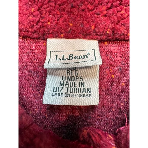 L.L. Bean Womens Sherpa Jacket LG Red Button Closure Outdoor Cozy - Picture 2 of 12